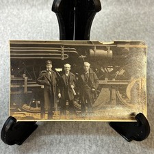 Vintage 1917 Photo B&O Depot North Vernon Indiana Sailors Steam Locomotive Train picture