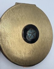 Stratton Chrysler Pentastar Mopar Star Gold Tone Makeup Powder Compact Rare HTF picture