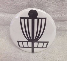  Disc Golf Basket Pin-back Button Perfect for Disc Golf bag Great Gift USA picture