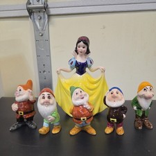 Vintage 1968-70 Disney Snow White and the five Dwarfs Ceramic Figures Japan picture