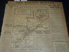1906 NOVEMBER 22 THE BOSTON HERALD - DETAIL MAP OF PEARY'S 2000 DASH - BH 129 picture