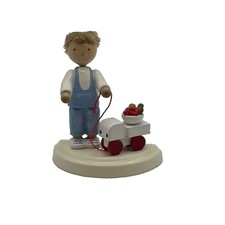 Werkstaetten Flade Miniature 5141 Boy w Truck And Cherries Figurine Erzgebirge picture