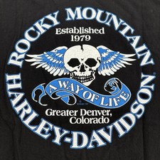 Vintage Harley Davidson Holoubek Large T Winged Skull Denver CO O1 picture