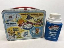 Vintage 1976 The Exciting World of Metrics Metal Lunchbox W/THERMOS picture