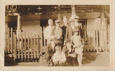 1920s Vintage photo of a group gathered outside a house, found photos picture