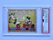 1935 Mickey Mouse Gum Card #5 R89 -TYPE 1 - ULTRA RARE - Minnie Rookie PSA 5 picture