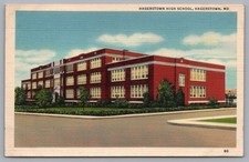 HAGERSTOWN HIGH SCHOOL, HAGERSTOWN, MD, c1940s Postcard TS-41A picture