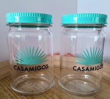 (2) CASAMIGOS Tequila 14oz Acrylic Mason Jar Collectible Cocktail Glass With Lid picture