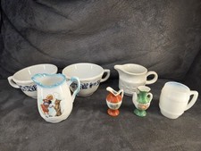 Lot of 7 Vintage Miniature Pitchers Sterling China Old Angus Occupied Japan  picture
