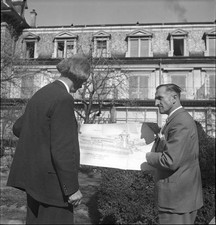 Deep sea research scientists Auguste Piccard & Pietro Vassena S- 1948 Old Photo picture