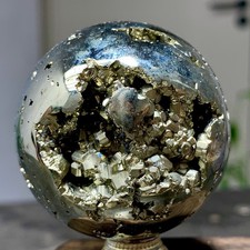 213G Natural Chalcopyrite Quartz Crystal Ball Energy Reiki Healing picture