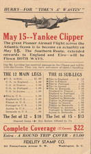 Vintage Postcard Ad for airmail covers from the 1939 Yankee Clipper flight picture