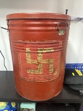 ANTIQUE PACIFIC COAST BISCUIT COMPANY WHIRLING LOG SWASTIKA Tin Container picture