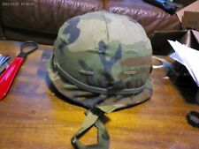 Vintage 70s 80s US Army USGI M1 Steel Combat Helmet, Liner & Woodland Camo Cover picture