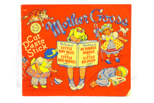 Vintage Mother Goose Sticker Book 1942 Samuel Lowe Company Cut Paste Stick picture