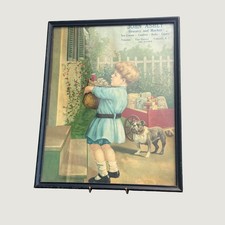 Vintage John Ashey Grocery Market Lithograph Fiskedale RI General Store Bulldog picture