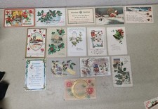 15 pc Antique Vintage Postcards Lot Merry Christmas 1910's 1 Cent Stamps picture
