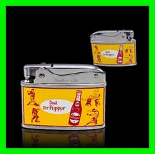 Vintage Dr Pepper Soda Sports Flat Ad Petrol Cigarette Lighter - Rare - UNFIRED  picture