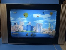 Twin Towers WTC NYC Skyline Motion Lamp Seabed  Light Boxed , Wall Hooks Vtg picture
