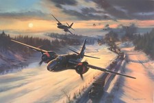 Raising Havoc in the Ardennes by Nicolas Trudgian signed by 11 A-20 Havoc Pilots picture