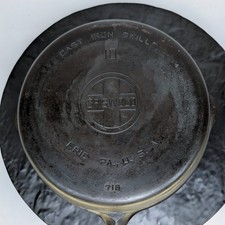Griswold No. 10 Cast Iron Skillet 716 E Large Logo Erie PA +Big Wobble ⭐ picture