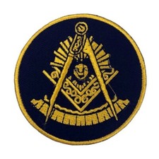 Masonic Past Master Embroidered Patch - Black with Square (3