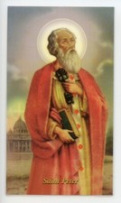 St. Peter - Prayer - Relic Laminated Holy Card - Blessed by Pope Francis  picture