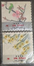 Authentic Vintage Japanese Fashion Paper Handkerchie Silk Effect, 2 Packages NEW picture
