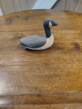KW Burt Hand-Carved Painted Wooden Canadian Goose Sculpture 3 3/8”x2 3/8