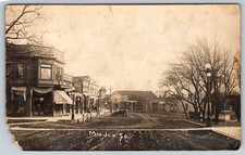RPPC c1920s Minden Iowa Street View Town Center Post Office Antique Postcard picture