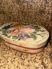 Antique Scandinavian Hand Painted Band Bridal Box picture