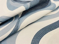 Thibaut Performance Sashiko Wave Pattern Fabric- Passage / Waterfall 3 yd W74203 picture