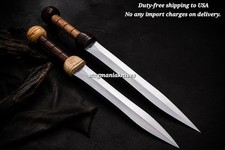 Handmade J2 Steel Hunting Battle Ready Spartacus Roman Mainz Gladius Sword 2 Pcs picture