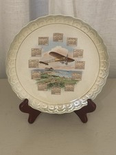 1912 Antique Calendar Plate John Wanamaker Wright Brothers Airplane Sterling 8