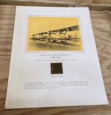 ORIGINAL DOUGLAS WORLD CRUISER #2 AIRPLANE SMITHSONIAN FABRIC SWATCH RELIC 1923 picture