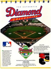 1988 Diamond Collection Print Ad Major League Baseball Hat Caps A's Tigers Cards picture