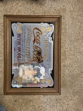 Vintage Large Coca Cola Mirror Ad Sign Delicious Relieves Fatigue 21x15 Framed picture