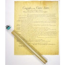 BILL OF RIGHTS FULL SIZE REPLICA ANTIQUED PARCHMENT 23 X 29 NEW  picture