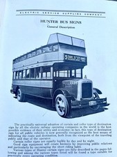 Vintage 1920s City Bus Equipment Catalog Sign Electric Light Enamel Stop Fare picture