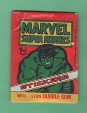 1976 Topps Marvel Super Heroes Stickers Wax Pack Hulk picture