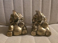 Beautiful Vintage Set Of Brass Elephant Bookends picture