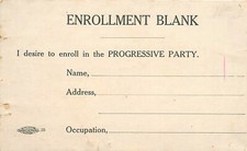 c1915 Progressive Party Membership Enrollment - Boston, Massachusetts Postcard picture