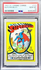1992 Superman #1 DC Cosmic Cards #177 PSA 10 GEM MINT picture