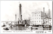 UK England London South Bank Lion Brewery Thames River Chimney Boats RPPC 1920s picture