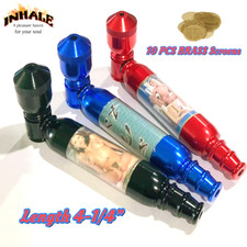 Inhale  (Random Picture) 3 PCS metal tobacco smoking pipe w 10 brass screen picture