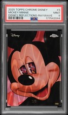 2025 TOPPS CHROME DISNEY REFLECTIONS RAYWAVE MICKEY MOUSE/MINNIE MOUSE 2/5 PSA 9 picture