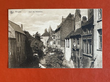 1909 BRUGES BELGIUM Antique Postcard ~ QUAI DES MENETRIERS ~  QUAY CANAL HOUSES picture