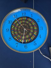 Vintage Retro Rare Stunning Psychedelic Blue Electric Clock picture