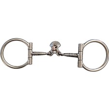 Tom Balding Double Cross Dee Ring Smooth Iron Snaffle Bit Copper Rings 5.25 inch picture