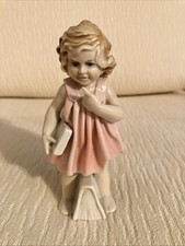 Rare Karl Ens Volkstedt Porcelain Figurine Girl w/Books Pink Dress Stamp Germany picture